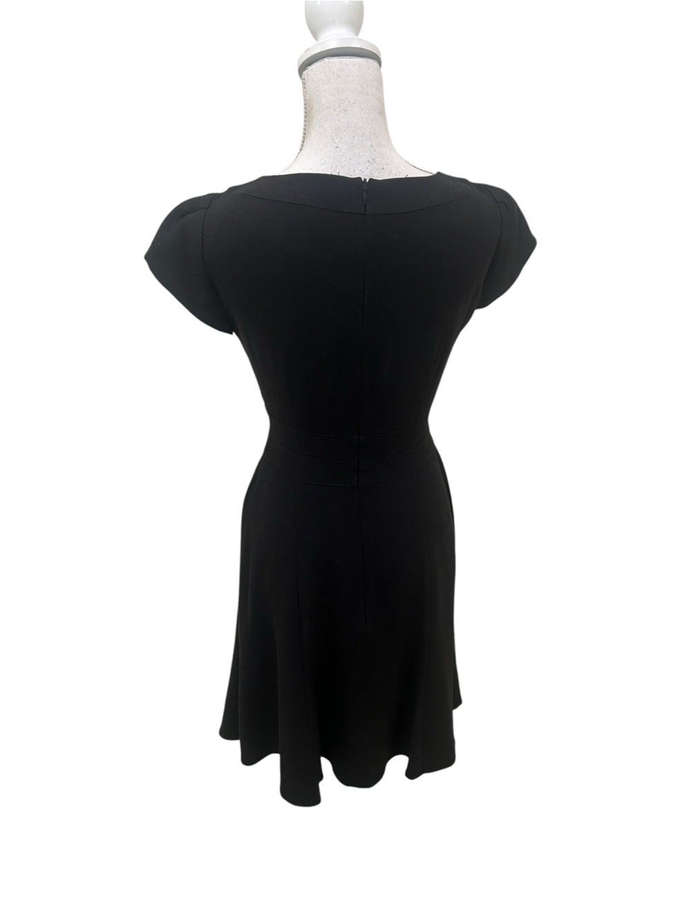 Nanette Lepore Black Fit-and-Flare Dress Bow Neckline cap sleeve lined size 6 - Picture 7 of 10